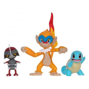 Pokémon Battle Figure Set 3-Pack Pawniard, Squirtle #1, Monferno 5 cm Jazwares