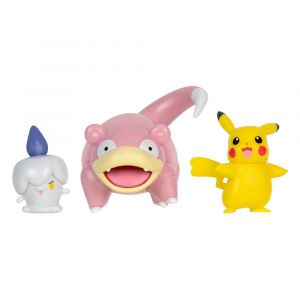 Pokémon Battle Figure Set 3-Pack Pikachu (Female), Litwick, Slowpoke 5 cm Jazwares