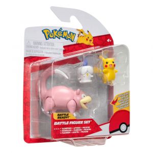 Pokémon Battle Figure Set 3-Pack Pikachu (Female), Litwick, Slowpoke 5 cm Jazwares