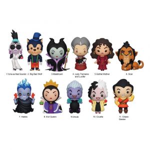 Disney 3D PVC Bag Clips Villains Series 3 Display (24) Monogram Int.