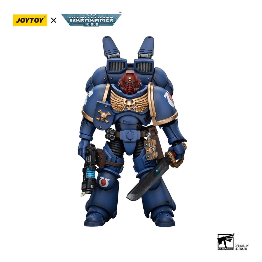 Warhammer 40k Action Figure 1/18 Ultramarines Jump Pack Intercessors Sergeant With Plasma Pistol And Power Sword 12 cm Joy Toy (CN)