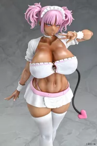 Original Character Statue 1/6 Black Gal Maid Succubus Cocoa Pink Ver. 30 cm Q-Six