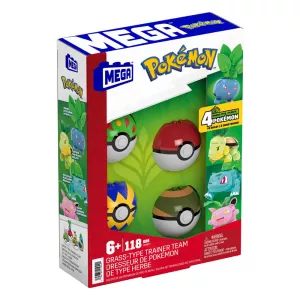 Pokémon MEGA Construction Set Grass-Type Trainer Team Building Toy Kit Mattel