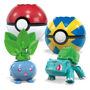 Pokémon MEGA Construction Set Grass-Type Trainer Team Building Toy Kit Mattel