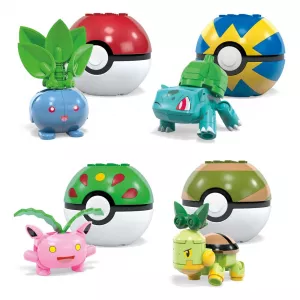 Pokémon MEGA Construction Set Grass-Type Trainer Team Building Toy Kit Mattel