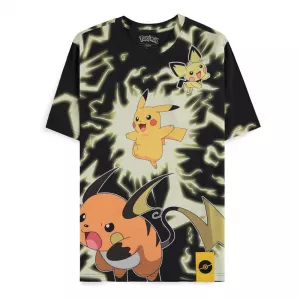 Pokémon T-Shirt Mirage AOP Pikachu Lightning Size M