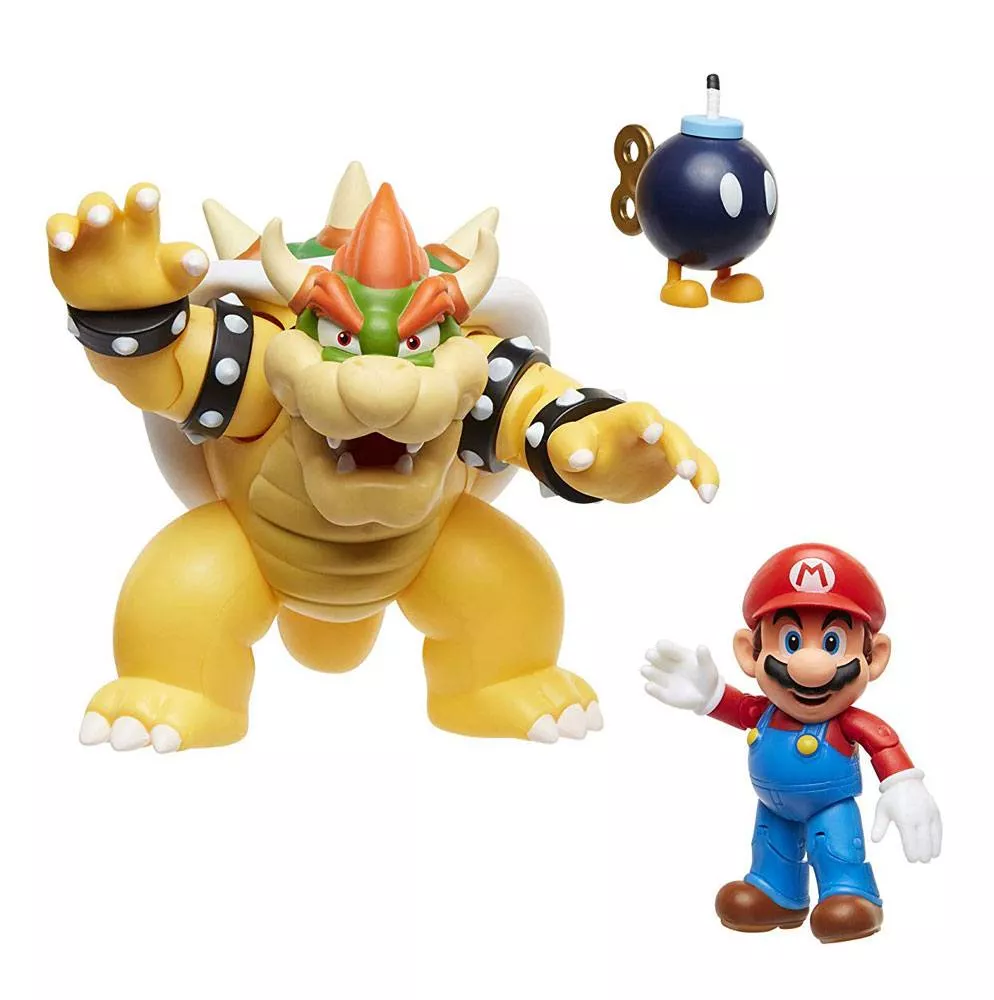 World of Nintendo Action Figure 3-Pack Mario vs. Bowser Lava Battle 6-15 cm Jakks Pacific