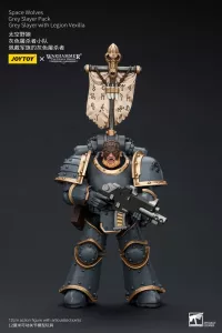 Warhammer The Horus Heresy Action Figure 1/18 Space Wolves Grey Slayer Pack Grey Slayer With Legion Vexilla 12 cm