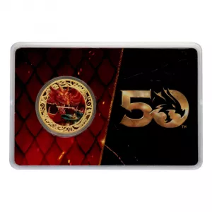 Dungeons & Dragons Collectable Coin 50th Anniversary with Colour Print 24k Gold Plated Edition 4 cm FaNaTtik