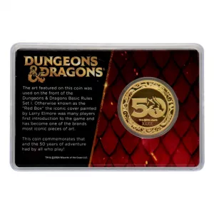 Dungeons & Dragons Collectable Coin 50th Anniversary with Colour Print 24k Gold Plated Edition 4 cm FaNaTtik