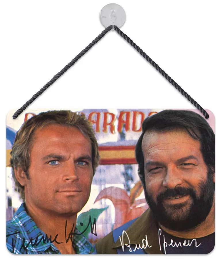 Bud Spencer & Terence Hill Tin Sign Autogramm 16,5 x 11,5 cm Blechwaren Fabrik Braunschweig