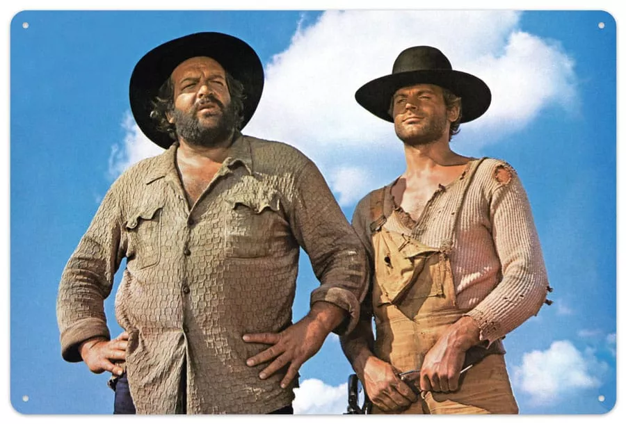 Bud Spencer & Terence Hill Tin Sign Blue Sky 20 x 30 cm Blechwaren Fabrik Braunschweig