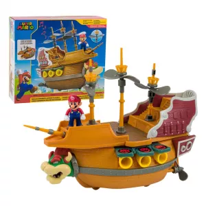 World of Nintendo Super Mario Playset Bowser's Airship Deluxe Jakks Pacific