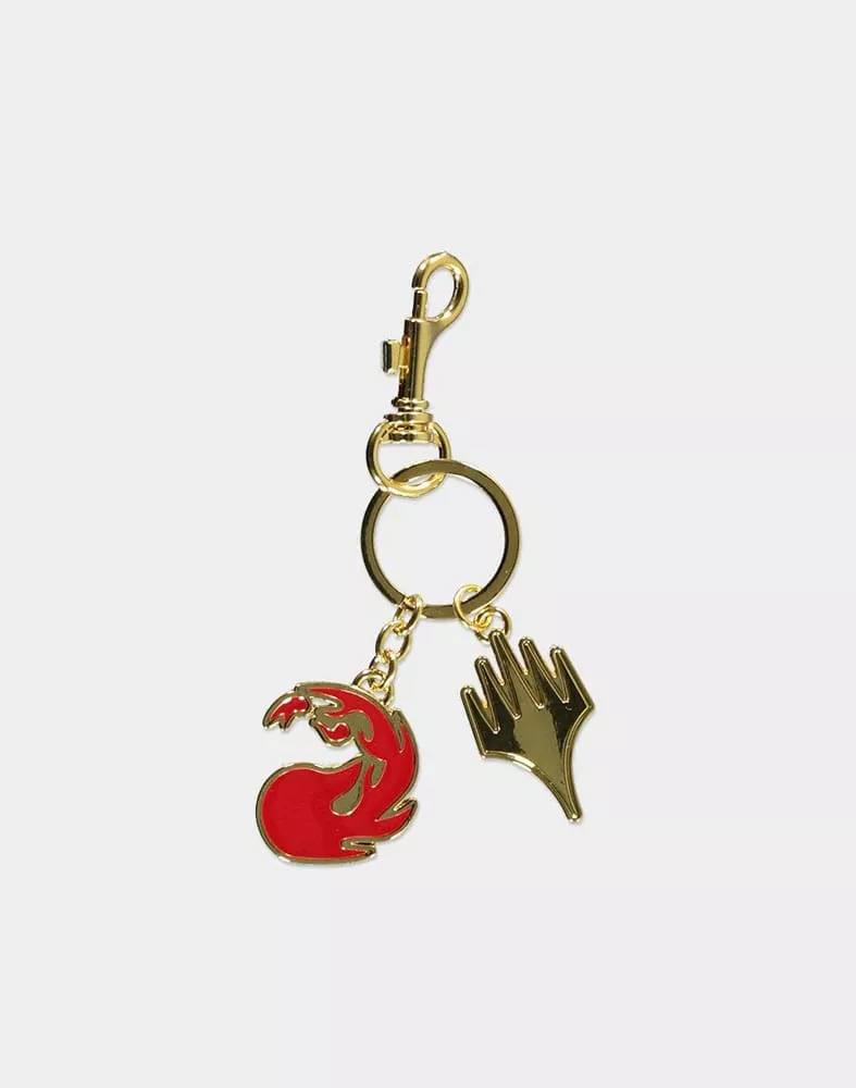 Magic: The Gathering Metal Keychain Red Mana Difuzed