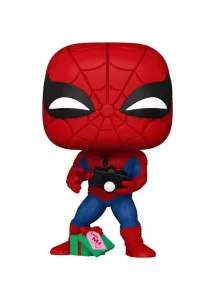 Marvel POP! Vinyl Figure Holiday Spiderman w/Open gift 9 cm