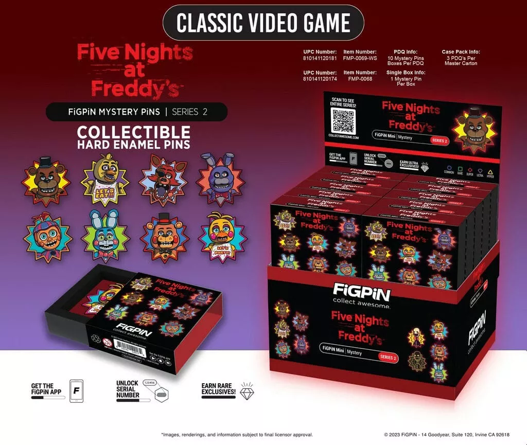 Five Nights at Freddy's: Classic Video Game Blind Box Enamel Pin - 10 Piece CDU FiGPiN