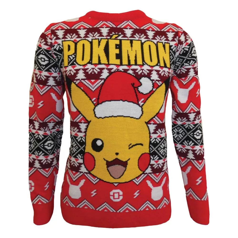 Pokémon Sweatshirt Christmas Jumper Pikachu Size L Heroes Inc