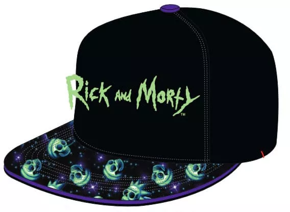 Rick & Morty Curved Bill Cap Neon Logo Heroes Inc