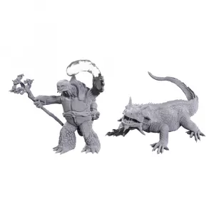 D&D Nolzur's Marvelous Miniatures Unpainted Miniatures Tortle Druid & Wild Shape Giant Lizard