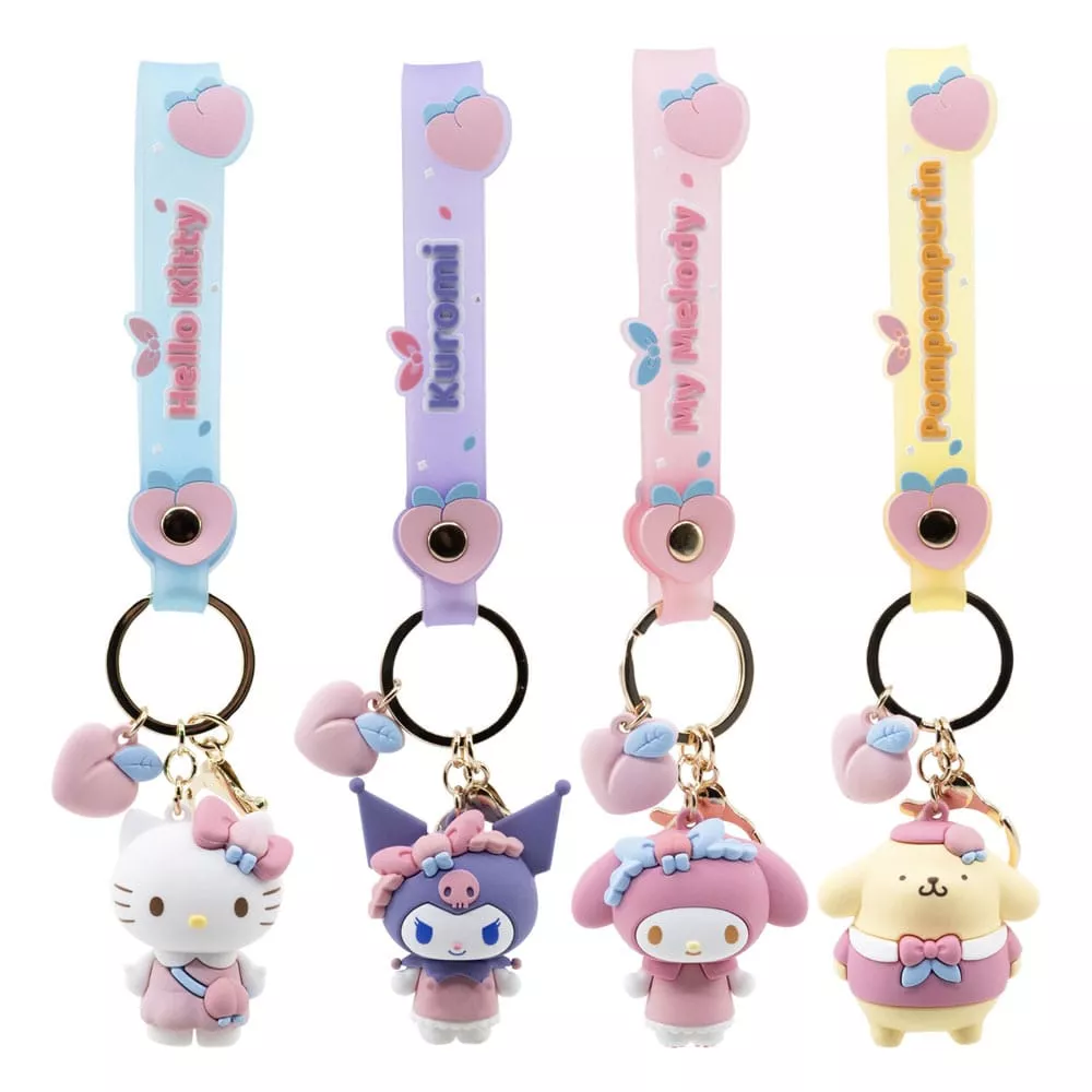 Sanrio Peach Series Keychain with Hand Strap Hello Kitty and Friends Display (12) YuMe Toys