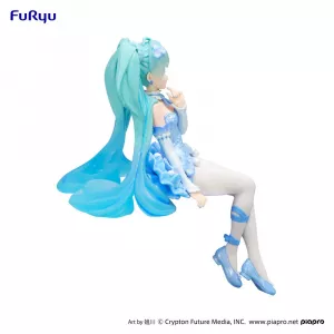 Hatsune Miku Noodle Stopper PVC Statue Flower Fairy Nemophila Pail Blue Color Ver. 15 cm Furyu