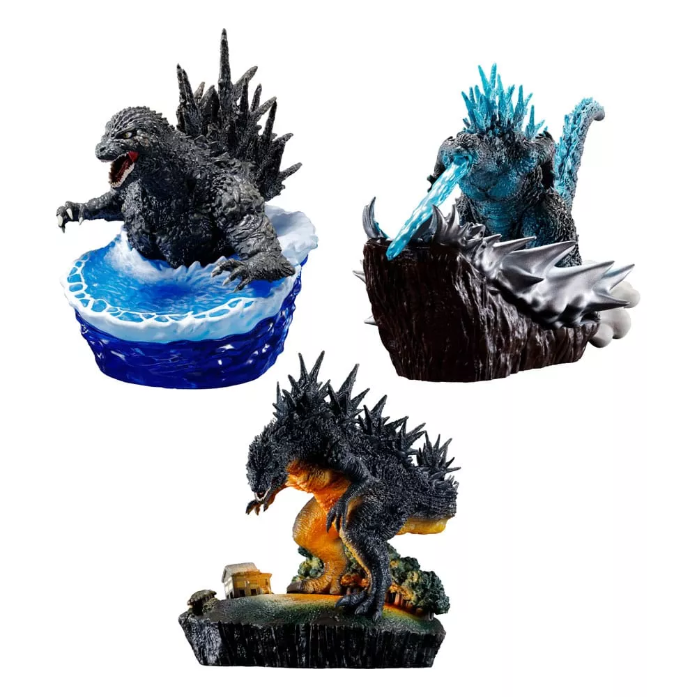 Godzilla Petitrama EX Series Trading Figure 3-Set From Zero To Minus One Set 9 cm Megahouse